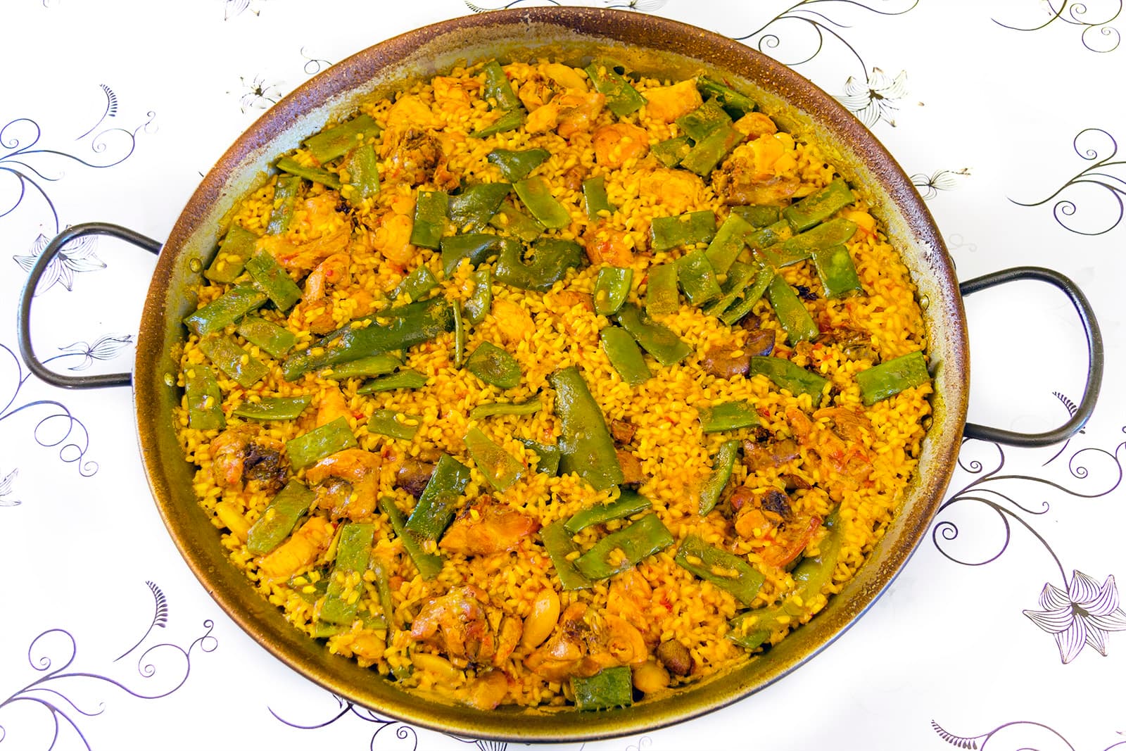 Paella valenciana aux fruits de mer